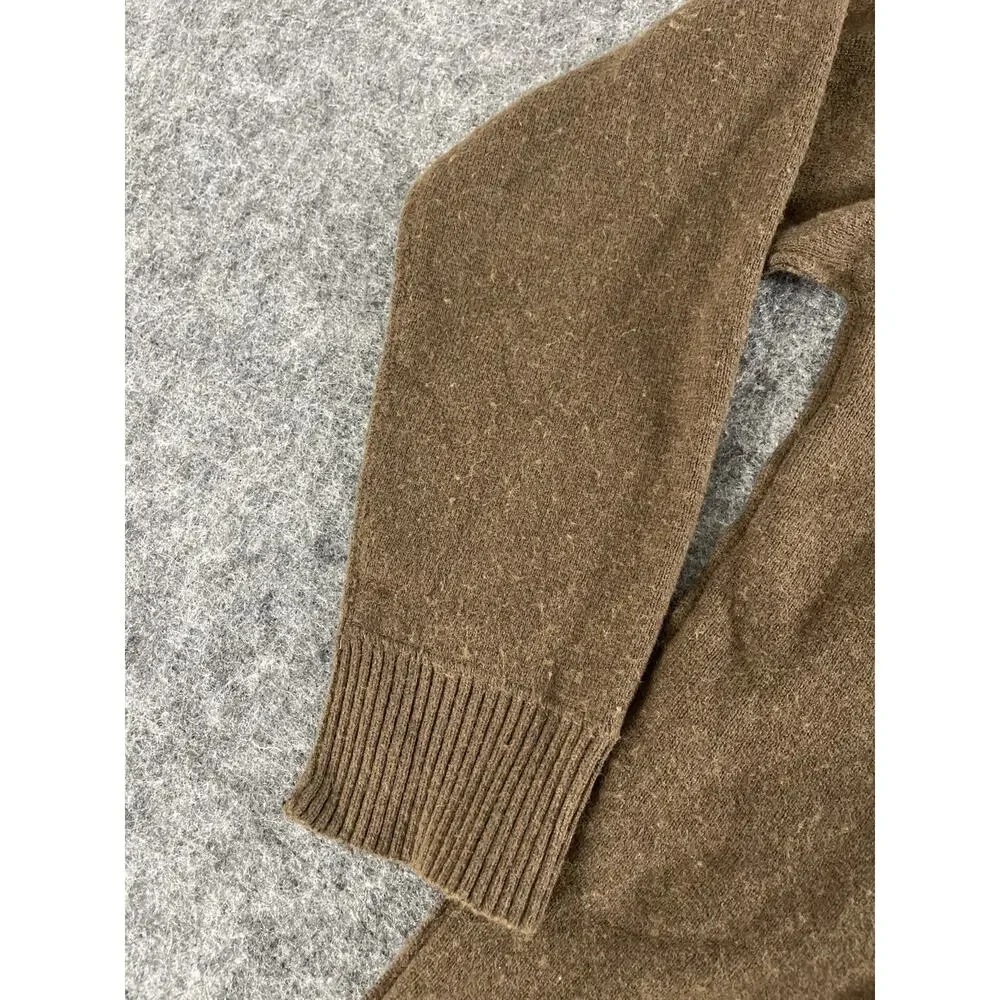 The North Face Sweater Mens Medium Brown Wool Blend Quarter Zip Pullover N192